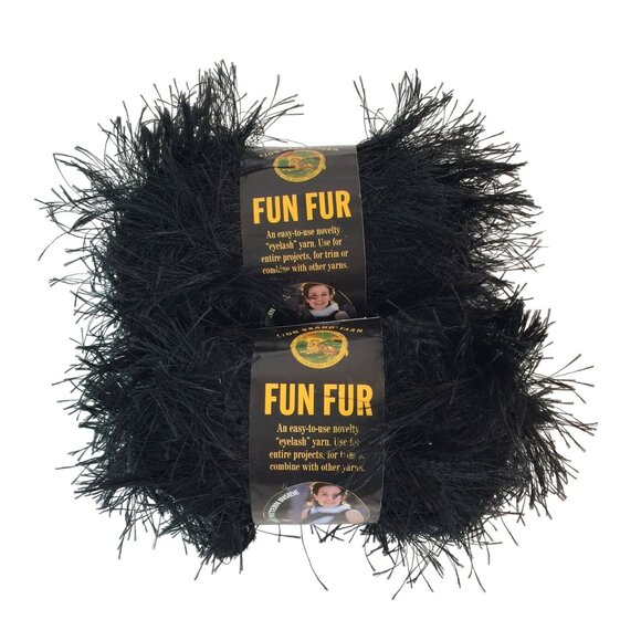 lion brand Other - Lion Brand Fun Fur Black Novelty Yarn 50 g Lot of 2 Skeins